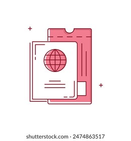 Passport, Travel Document, Identity,  International Travel, Visa Vector icon Design