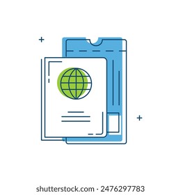 Passport, Travel Document, Identity,  International Travel, Visa Vector icon Design