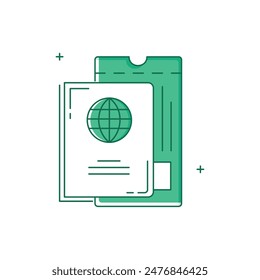 Passport, Travel Document, Identity,  International Travel, Visa Vector icon Design