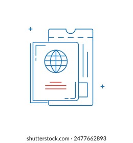 Passport, Travel Document, Identity,  International Travel, Visa Vector icon Design