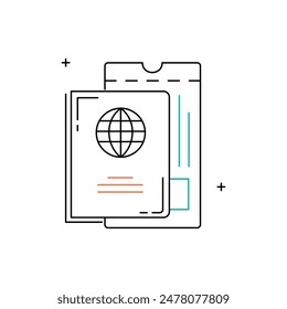 Passport, Travel Document, Identity,  International Travel, Visa Vector icon Design