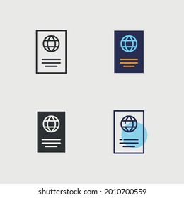 passport travel document vector icon