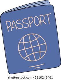 Passport Travel Identity Document Airline Ticket Boarding Pass Illustration Graphic Element Art Card