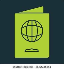 Passport trendy useful vector Illustration design handsome colorful green background.eps