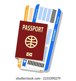 Passport Two Boarding Passes Airline Tickets Stock Vector (Royalty Free ...