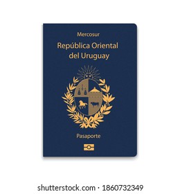 Passport of Uruguay. Citizen ID template. Vector illustration 