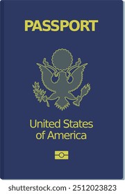 Passport of USA in the style of flat design  (cut out)
