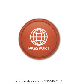 Passport vector button, web design element