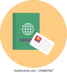 Pass, Vektorflachfarbensymbol 