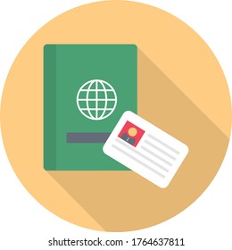 passport vector flat color icon 