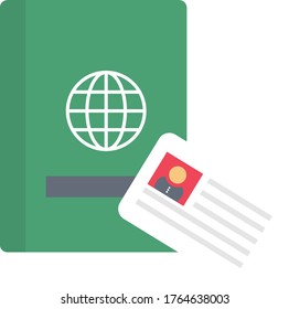 passport vector flat color icon 