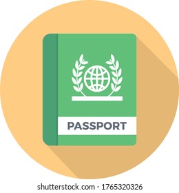 passport vector flat color icon 