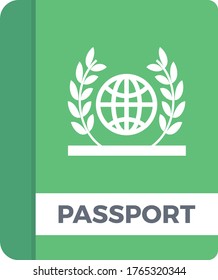 passport vector flat color icon 