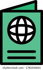 passport vector flat color icon 