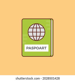 passport vector flat color icon