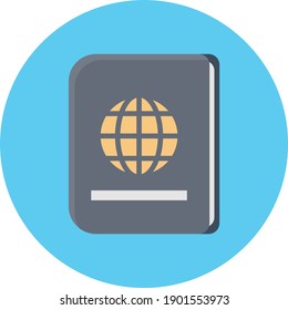 icono de color plano del vector del pasaporte