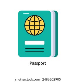 Passport vector flat Design illustration. Symbol on White background EPS 10 File 
