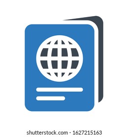 passport vector glyph color icon 