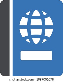 icono de color de glifo vector de pasaporte