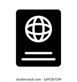 passport vector glyph flat icon 