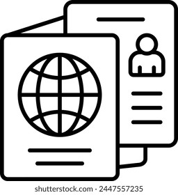 Symbol für Passport-Vektorgrafik. Kann für Druck-, mobile und Web-Anwendungen verwendet werden.