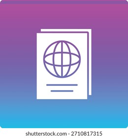 Ícone do vetor do Passport. Pode ser usado para impressão, aplicativos móveis e da Web.