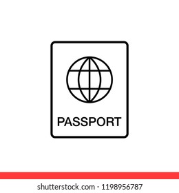 Passport vector icon, identification symbol. Simple, flat design for web or mobile app