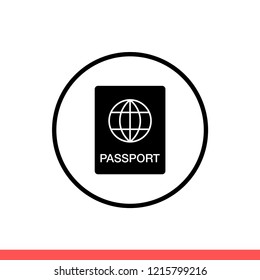 Passport vector icon, identification symbol. Simple, flat design for web or mobile app