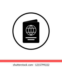 Passport vector icon, identification symbol. Simple, flat design for web or mobile app