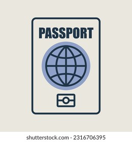 Passport vector icon, identification symbol. Graph symbol for travel and tourism web site and apps design, logo, app, UI