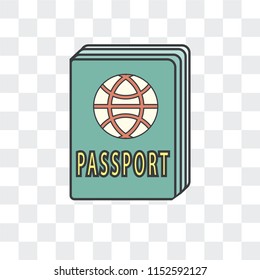Passport vector icon isolated on transparent background, Passport logo concept