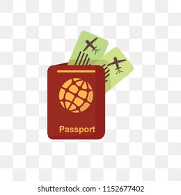 Passport vector icon isolated on transparent background, Passport logo concept