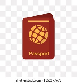 Passport vector icon isolated on transparent background, Passport logo concept