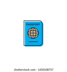 Passport vector icon, isolated on white background