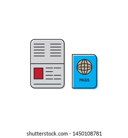 Passport vector icon, isolated on white background