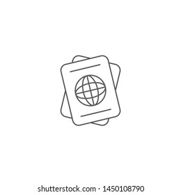 Passport vector icon, isolated on white background