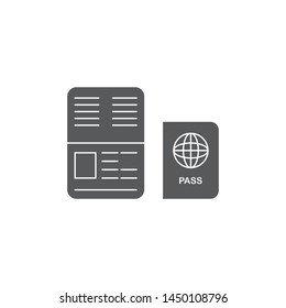 Passport vector icon, isolated on white background