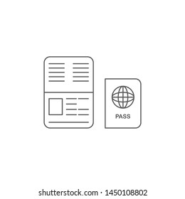 Passport vector icon, isolated on white background