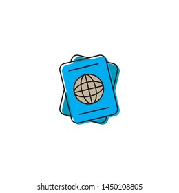 Passport vector icon, isolated on white background