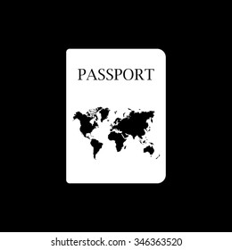 passport vector icon isolated on black