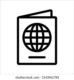 Pasaporte, vector, icono, logotipo Ilustración. sobre un fondo blanco.