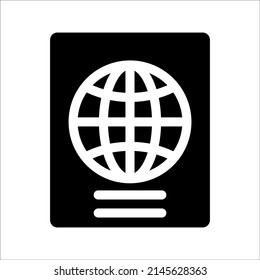 Pasaporte, vector, icono, logotipo Ilustración. sobre un fondo blanco.