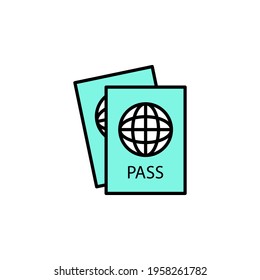Passport, vector, icon, logo isolated Illustration. International passport vector icon.