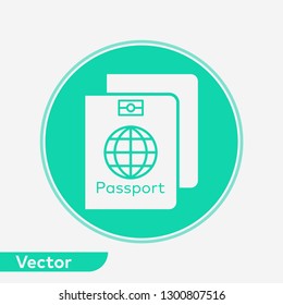 Passport vector icon sign symbol