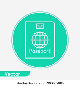 Passport vector icon sign symbol