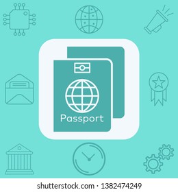 Passport vector icon sign symbol