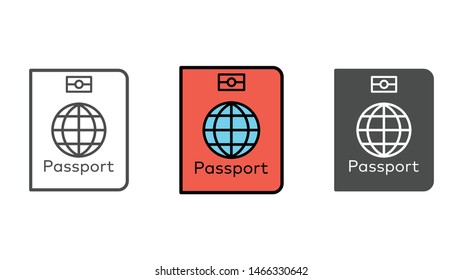 Passport vector icon sign symbol