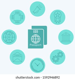 Passport vector icon sign symbol