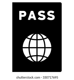 Passport vector icon. Style is flat symbol, rounded angles, white background.