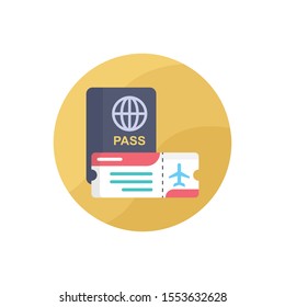 Passport Vector Illustration . Hotel and Services flat icon style.
